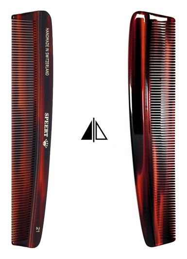 Speert Handmade Swiss European Comb New Style #21 6"Inch Tortoise Havana Brown