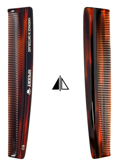 Speert Handmade Authentic Swiss European Comb #60 6 Inch Havana Tortoise Brown