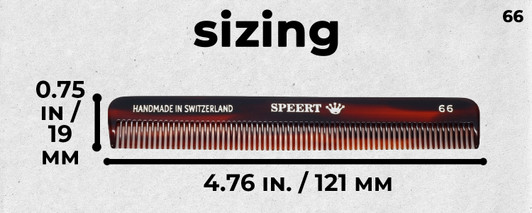 Speert Handmade Swiss European Comb Style #66 5"Inch New Brown Tortoise Havana