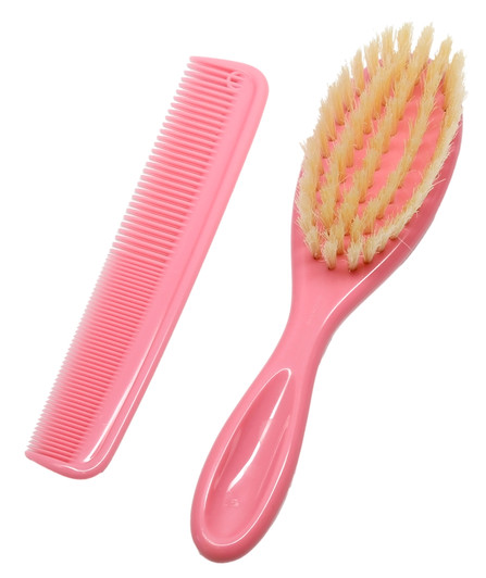 Rachael Stephens BP7B Premium PINK Baby Hair Brush & Comb SET Made in Germany