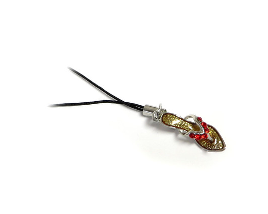 Cell I Phone Gems Charms Lanyard Crystal Accessory 6023 in Red & Gold