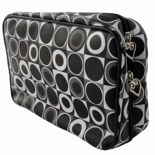 Speert Designer Evening Bag Style 4085 Black White Grey Modern CIrcles 10"Inch