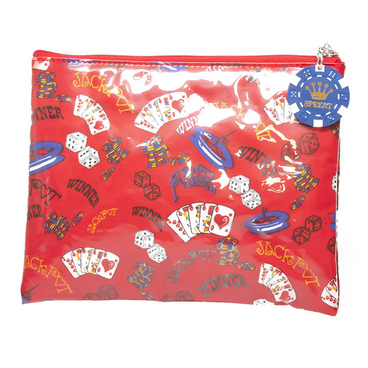 Speert Designer Evening Bag Clutch & Key Chain Casino Jackpot Theme Style #4155