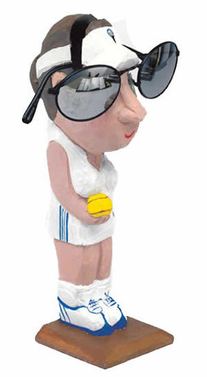 Tennis Lady Peeper Eyeglass/Sunglass Holder Stand Hand Carved&Paint Wood Sculpt Tennis Lady Peeper Eyeglass/Sunglass Holder Stand Hand Carved&Paint Wood Sculpt