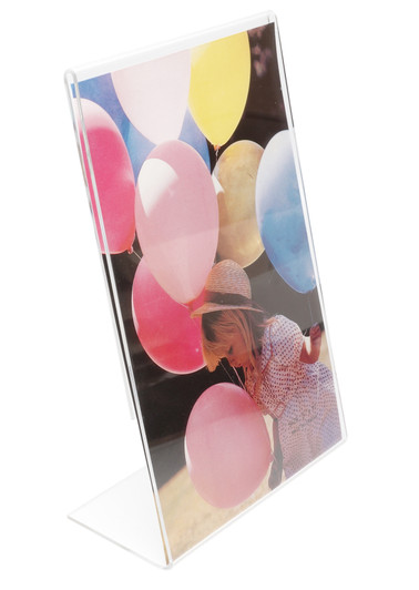 Speert Acrylic Photo Frame Model 354 L Shape Stand Up Picture Clear in SIZE 5" Inches  x 7 Inches Image 1