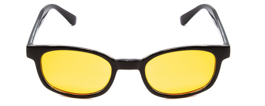 Calabria 1488 Night Driving Sunglasses Gloss Black/Yellow Tint EXTRA-LARGE WIDE