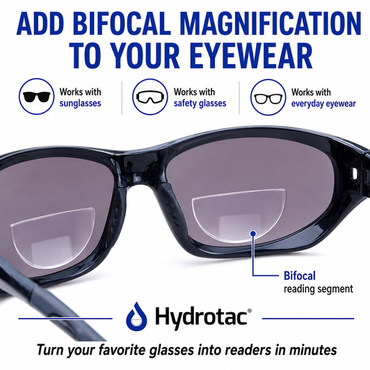 Hydrotac Optx 20/20 Stick-On Bi-focal Reader Lenses|For Glasses/Sun CHOOSE POWER