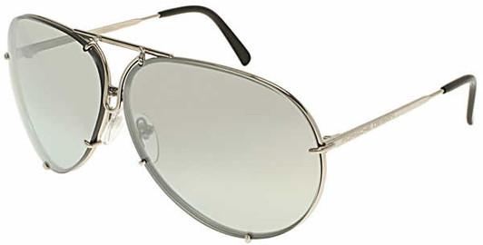 B - Silver Frame Grey gradient Lens & Green lens