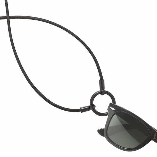 LA LOOP Sports Loop Eyeglass Necklace in Black Lightweight Waterproof Stretch 22"