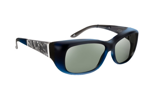 Haven Designer Fitover Sunglasses Morgan in Sapphire & Polarized Grey Lens (