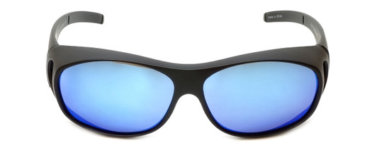 Montana Designer Fitover Sunglasses F01H in Matte Black & Polarized Blue Mirror Lens