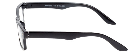 Side View of Calabria Seafarer Slim Reading Glasses WIDE Vintage 30 Gloss Black