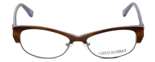 Corinne McCormack Designer Reading Glasses Delancey in Stripe-Demi Tortoise 53mm