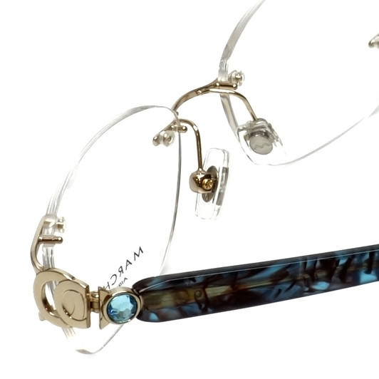 Marchon Designer Eyeglasses Airlock 830-219 in Gold 52mm :: Rx Bi-Focal