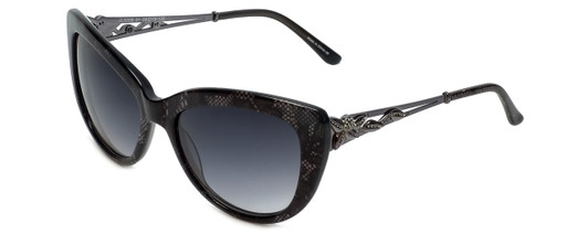 Judith Leiber Designer Sunglasses JL5008-01 in Onyx in Grey-Gradient Lens