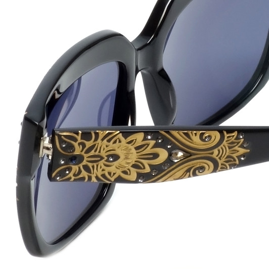 Judith Leiber Designer Sunglasses JL5021-01 in Black in Grey Lens