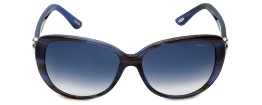 Chopard Designer Sunglasses SCH129S-0WTG in Black-Blue with Grey-Gradient Lens