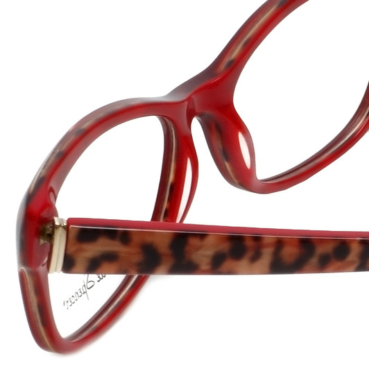 Valerie Spencer Designer Reading Glasses VS9290-RED in Red/Leopard 48mm