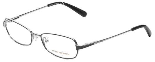 Tory Burch Designer Eyeglasses TY1024-384 in Black Silver 50mm :: Rx Single Vision