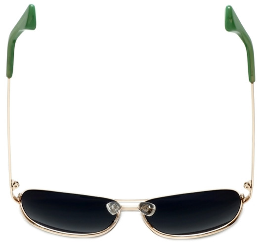 VIP Isaac Mizrahi Designer Sunglasses 58mm X-Large Pilot Gold-Green/Gold Mirror