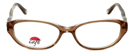 Silver Dollar Women's Designer Reading Glasses Cafe 3484 Fawn Crystal Brown 53mm