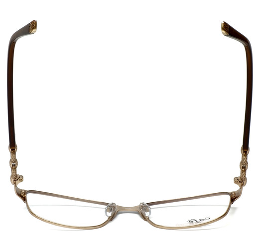 Silver Dollar Designer Reading Glasses CB1013 in Chocolate Brown Gold Metal 52mm