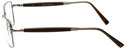 Gold & Wood Designer Eyeglasses 411.5-114 in Gunmetal 55mm :: Rx Bi-Focal
