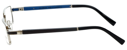 Gold & Wood Designer Reading Glasses Matar-04 in Silver Blue 48mm