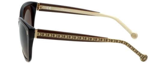 Carolina Herrera Authentic Designer Sunglasses SHE596-0958-55 mm in Brown Gold