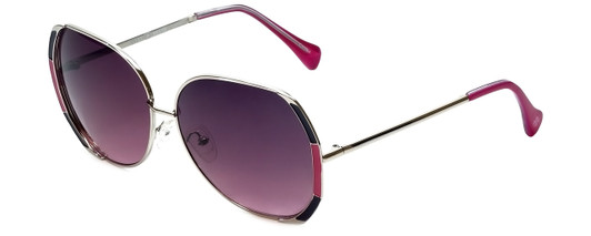 Lucky Brand Designer Sunglasses Aurora Silver Purple 61mm Jumbo Oversized Cateye