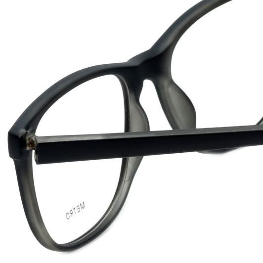 Metro Designer Eyeglasses Metro-35-Black-Crystal in Black Matte Crystal 53mm :: Custom Left & Right Lens