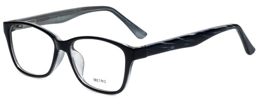 Metro Designer Eyeglasses Metro-23-Black in Black 47mm :: Rx Single Vision