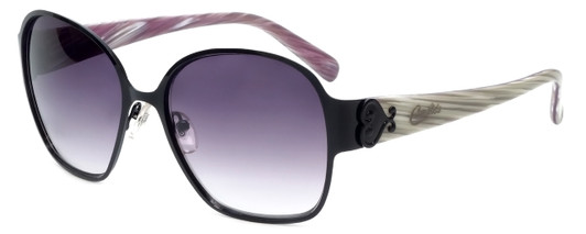 Candie's Designer Sunglasses Harper Black Heart Scroll Purple White Marble 58mm