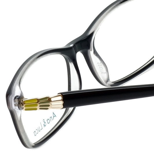 Ana & Luca Designer Reading Glasses Francesca Black Layered Crystals Yellow 52mm