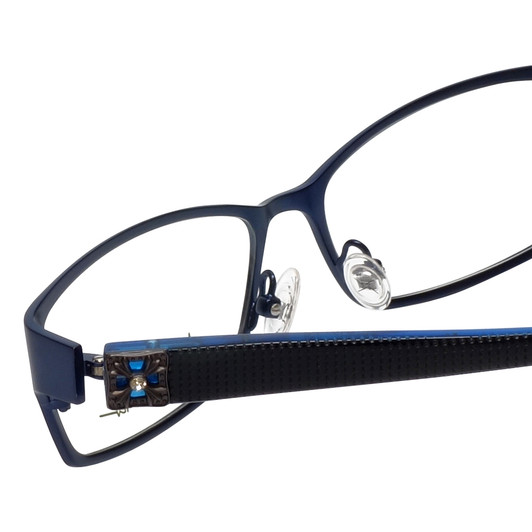 Nicole Miller Designer Eyeglasses Bowery-03 in Indigo Black 53mm :: Progressive