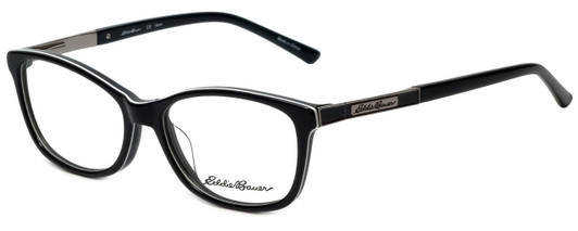 Profile View of Eddie Bauer Designer Reading Glasses EB32209-BK in Black with Blue Light Filter