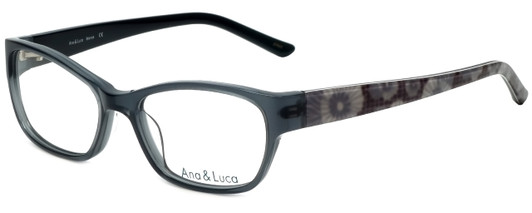 Profile View of Ana & Luca Designer Reading Glasses Bianca in Grey with Blue Light Filter + A/R