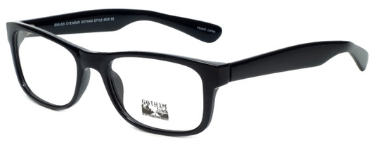 Profile View of Gotham Style Reading Glasses G229 in Black with Blue Light Filter + A/R Lenses