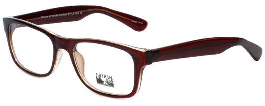 Profile View of Gotham Style Reading Glasses G229 in Brown with Blue Light Filter + A/R Lenses