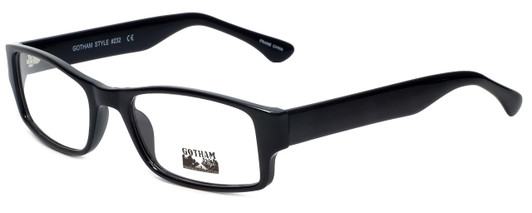 Profile View of Gotham Style Reading Glasses G232 in Black with Blue Light Filter + A/R Lenses