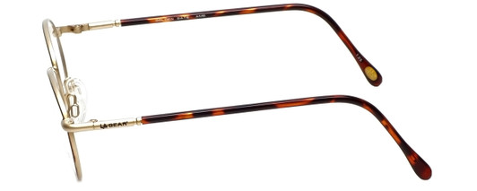 Side View of Gotham Style Reading Glasses GS14 in Gold with Blue Light Filter + A/R Lenses