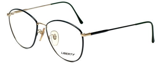 Profile View of Liberty Optical Reading Glasses Gina-958-5 in Demi Green Gold with Blue Light Fi