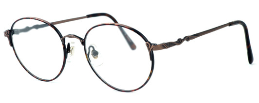 Profile View of Fashion Optical Reading Glasses E303 in Antique Brown with Blue Light Filter + A