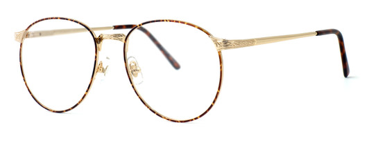 Profile View of Fashion Optical Reading Glasses E788 in Gold Amber with Blue Light Filter + A/R