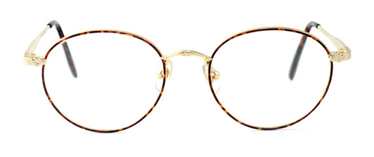Front View of Fashion Optical Reading Glasses E788 in Gold-Burgundy with Blue Light Filter + A
