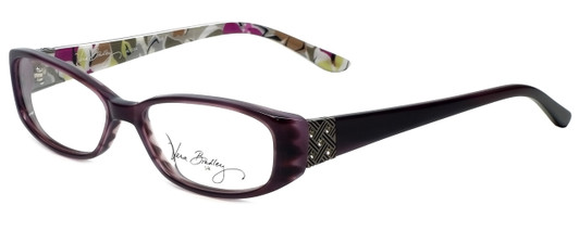 Profile View of Vera Bradley Blue Light Glasses Alyssa-PRD Portobello Road Purple Crystal Floral
