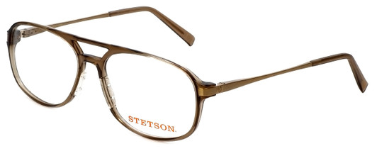 Profile View of Stetson Reading Glasses ST225-151 in Brown with Blue Light Filter + A/R Lenses