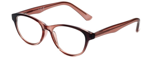 Profile View of Corinne McCormack Reading Glasses Polly in Pink w/ Blue Light Filter A/R Lenses