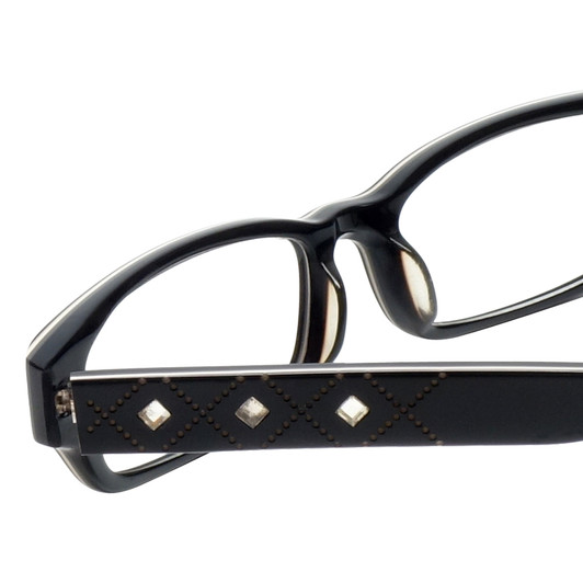 Calabria Designer Eyeglasses 820-BLK in Black 50mm :: Rx Single Vision
