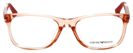 Emporio Armani Designer Reading Glasses EA3001F-5070-52 in Peach Transparent 52m
